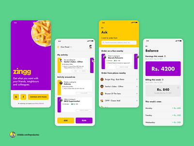 Zingg — Community-powered Delivery App design mobile app ui ui ux uidesign uiux uiuxdesign