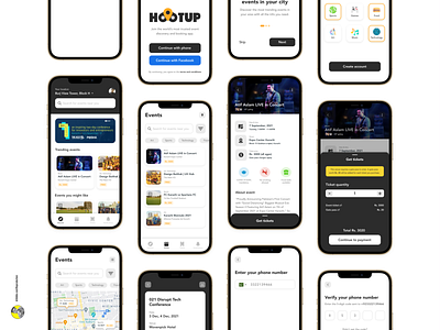 Hootup — Event Discovery & Booking App booking booking app design event event app event booking ticket ticket app ticket booking ui ui design uidesign uiux uiuxdesign ux uxui
