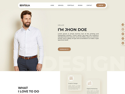 Website Design Template for Personal Portfolio branding design flat icon illustration logo photo portfolio typography ui ux vector