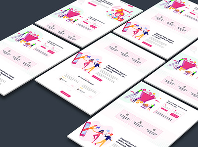 Marketing Illustration website design app branding design flat minimal typography ui ux vector web