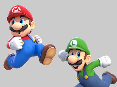 Mario Bros Cartoons flat icon illustration ux vector website