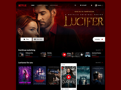 Netflix Homepage Redesign Concept branding homepage design homepage ui homepagedesign illustration illustrator ux vector web website