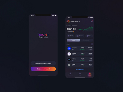 Hodler Crypto wallet app crypto design ui ux wallet