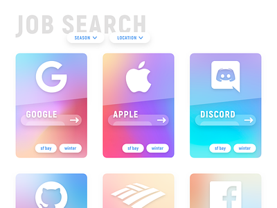 Job Search gradient ui ux web design
