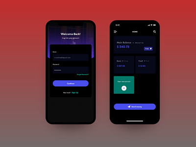 DARK MODE app bank design ui ux