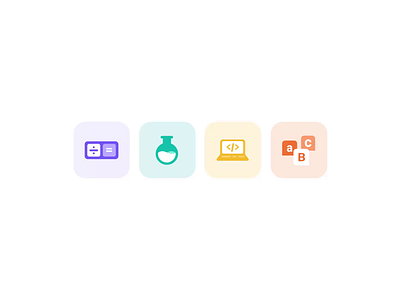 Subject Icons animation colors design education icon iconography icons iconset illustration learn learning microinteraction product study tech technology ui ux vector web
