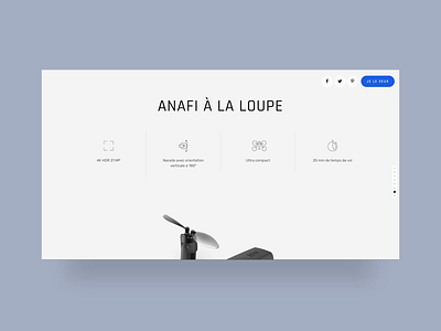 Parrot Anafi — UI landing page with 3D product explosion motion 3d animation case study design details exploded view explosion homepage immersive interaction landing page motion product product design product details product presentation scroll animation ui uidesign website