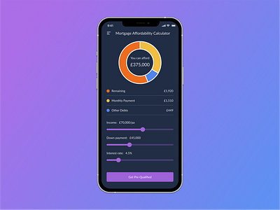 Daily UI #004 - Mortgage Calculator app dailyui design ui ux