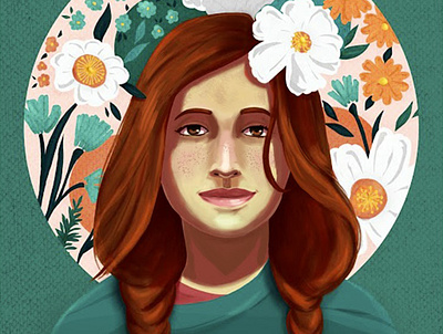 Woman illustration digital illustration flowers illustration illustration illustration art photoshop portrait portrait art wacom woman woman illustration woman portrait