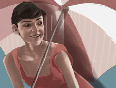 Woman with an umbrella digital art digital illustration illustration illustration art woman woman illustration woman portrait women in illustration