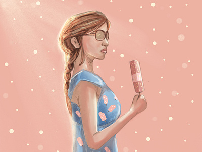 Girl with icecream design digital illustration icecream illustartor illustration illustration art woman woman art woman illustration