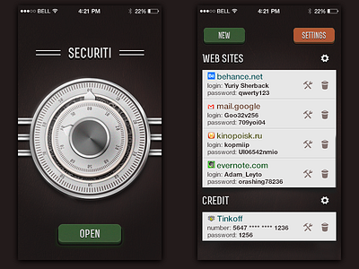 Securiti app bank ios security ui ux