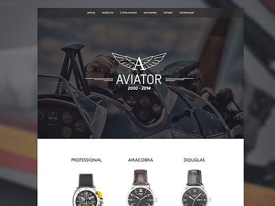 Aviator site airplane aviator icon site ui ux watches web