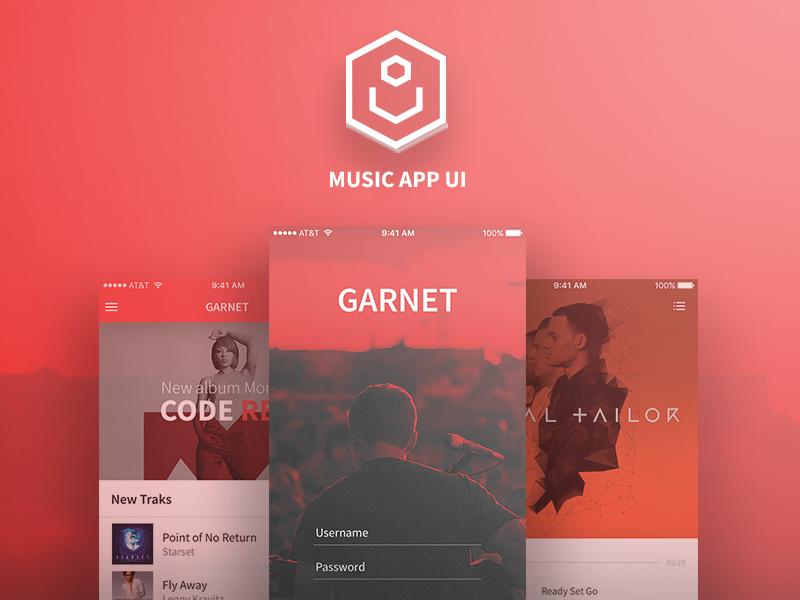 Garnet (Music App Ui) mobile ui music skatch psd garnet app mobile ux ui