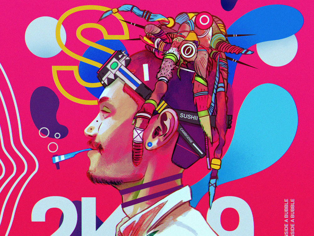 Dj Sushi digitalart dj illustration lofi procreate psychedelic remix tuanmulo