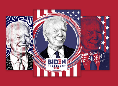 Portrait of Joe Biden. american illustration president vote