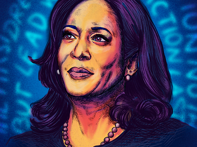 Portrail of Kamala Harris.