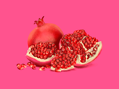 pomegranate flat illustration graphicdesign illustration pomegranate procreate