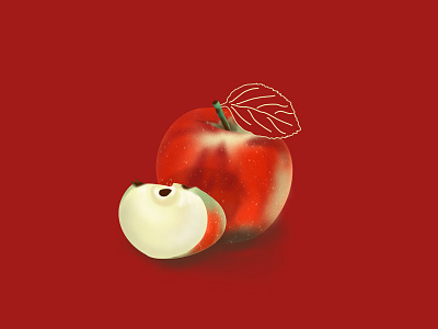 APPLE apple flat illustration fruit graphicdesign illustration procreate redapple