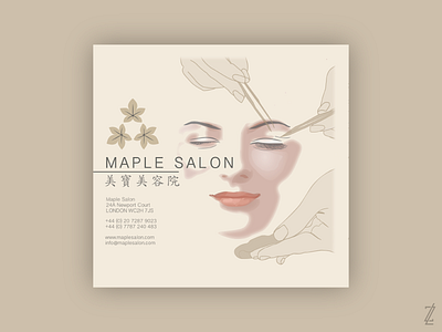 Maple Salon | Advert advert advertise advertisement advertising advertisment beauty beauty salon beige brown illustration marketing collateral salon salons