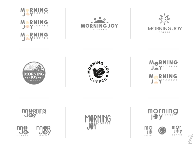 Morning Joy Coffee | Logo Concepts brand brand design brand identity branding branding and identity branding concept branding design coffee coffee bean coffee shop concept logo logo design logodesign logos logotype morning morning coffee mornings