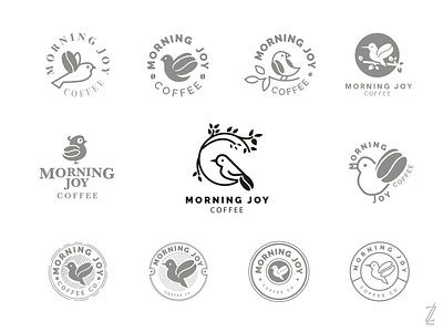 Morning Joy Coffee | Logo Concepts bird bird logo birds brand brand design brand identity branding branding and identity branding concept branding design coffee coffee bean logo logo design logodesign logos logotype morning morning coffee mornings