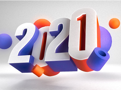 Happy new year 2021 3d 3d art cinema4d design illustraion redshift