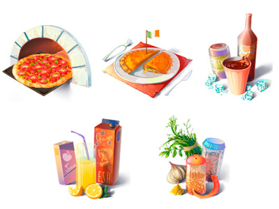 Food icons food icons pizza realistic