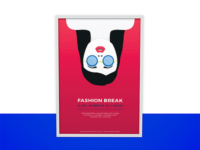 Poster Fashion Break Event fashion minimalist pink poster women