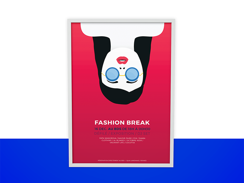 Poster Fashion Break Event fashion pink women minimalist poster