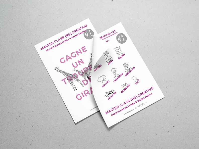 Poster - Creative school event fun pink minimalist poster