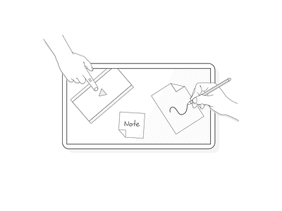 Tablet - Human to human draw minimalistic stroke tablet