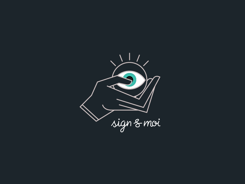 Logotype - sign language association handraw handscript minimalist association sign language