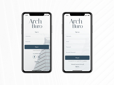 Daily UI 001 ArchBuro Sign up Concept app dailyui sign in sign up ui