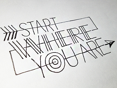 Start Where You Are ::: Hand-lettered typography 4.7.13 73 custom typography hand drawn typography hand lettered hand lettering handletter handwritten illustrated type paper graffiti type typography