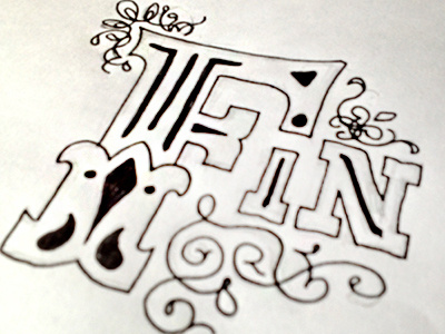 Fin ::: Hand-lettered Typography custom typography hand drawn typography hand lettered hand lettering handletter handwritten illustrated type paper graffiti type typography