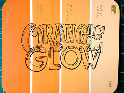 Orange Glow ::: Hand-Lettered Typography custom typography hand drawn typography hand lettered hand lettering handletter handwritten illustrated type lettering paper graffiti type typography