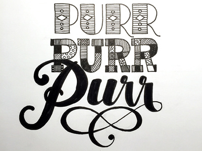 Purr, Purr, Purr ::: Hand-Lettered Typography custom typography hand drawn typography hand lettered hand lettering handletter handwritten illustrated type lettering paper graffiti type typography