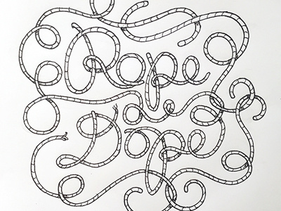 Rope-A-Dope ::: Hand-Lettered Typography custom typography hand drawn typography hand lettered hand lettering handletter handwritten illustrated type lettering paper graffiti type typography