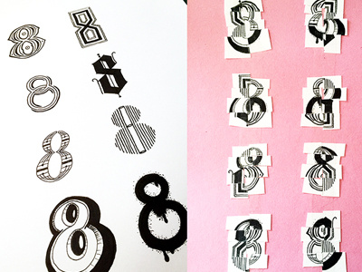 Eight 8's ::: Hand-Lettered Typography custom typography hand drawn typography hand lettering hand-lettered handletter handwritten illustrated type lettering paper graffiti type typography