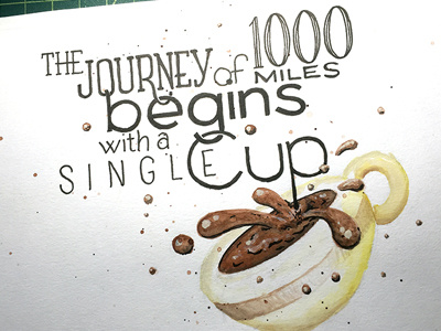 The Journey of 1000 Miles ::: Hand-Lettered Typography custom typography hand drawn typography hand lettering hand-lettered handletter handwritten illustrated type lettering paper graffiti type typography