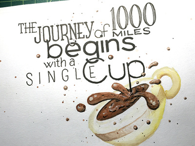 The Journey of 1000 Miles ::: Hand-Lettered Typography