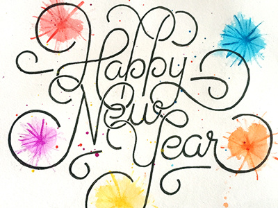 Happy New Year (#2) ::: Hand-lettered Typography