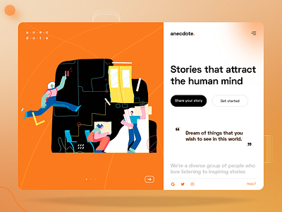 Anecdote - Landing Page clean concept design flat landing page design minimal minimalistic design photoshop ui website