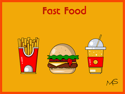 Fast Food stickers 2d design illustration logo vector