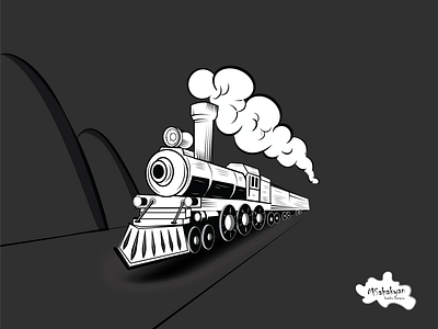 Train 2d adobeillustator design illustration vector