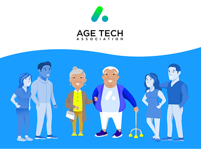 Age Tech Association - Illustration affinity designer aging citizen design digital artist digital design graphic illustration illustrations people senior senior living vector website
