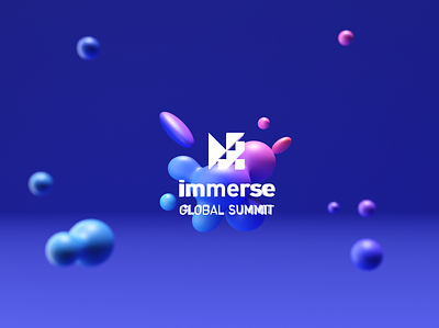 Immerse Global Summit (Rebranding) 3d modelling 3d rendering blender branding conference design event fluid gradient graphic design nft rebrand summit technology virtual reality visual design vr