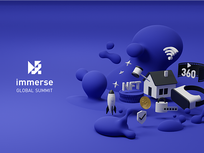 Immerse Global Summit - 3D Rendering 360 video 3d 3d model 3d render abstract blob conference crypto design fluid graphic design nft summit technology virtual reality web design