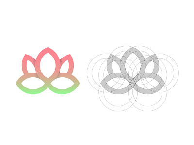 Logo for The Lotus Vibes buddhism circle grid logo lotus